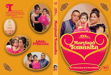 Linder David Videography 1 year old first birthday disney princess DVD cover with warm colors.